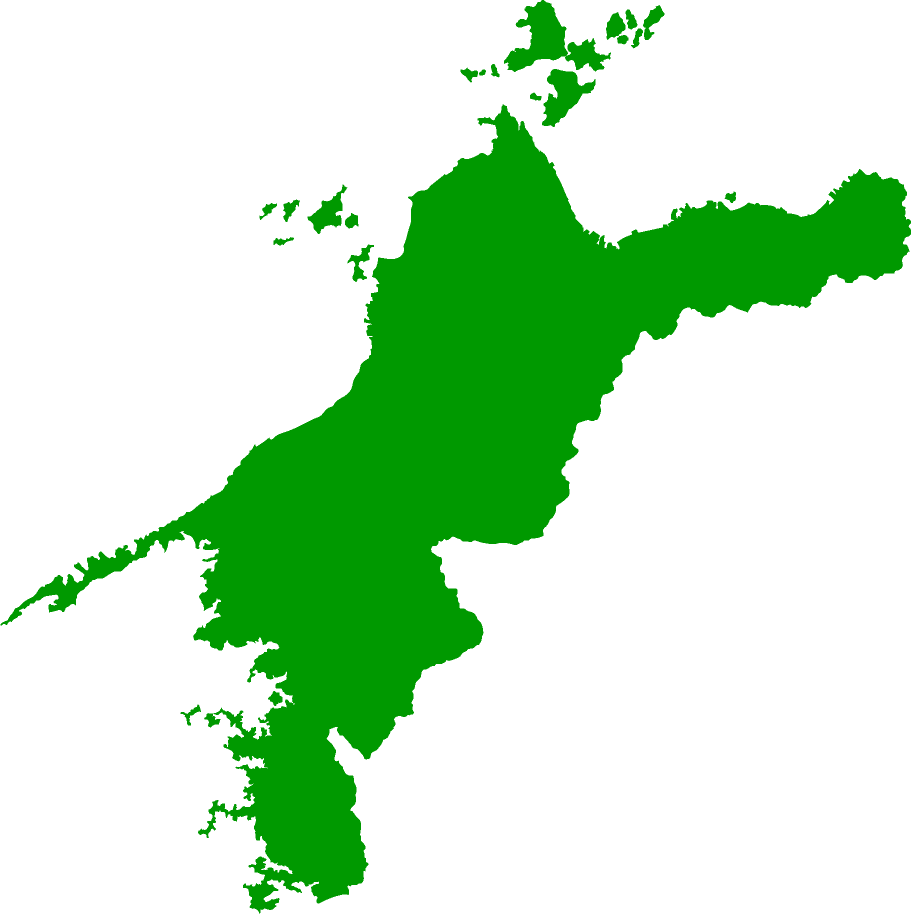 愛媛県の形状シルエット