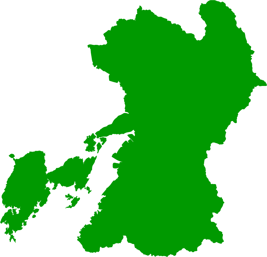 熊本県の形状シルエット